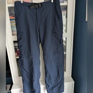 NordicTrack Men’s Convertible Zip-Off Hiking Cargo Pants 38W x 30L Navy Blue